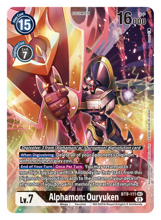 BT09-111 SEC, Alphamon: Ouryuken (Alternate Art)